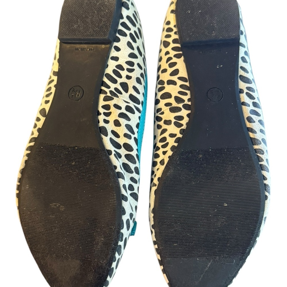 Leopard Print Ballet Flats‎ with Teal Accents - Picture 7 of 8